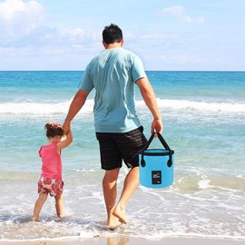 Foldable Bucket, 20L Multifunction Folding Bucket for Camping, Fishing, Parties and Other Outdoor Activities, Blue