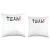Team Shirts Team Throw Pillow, 18x18, Multicolor