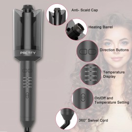 Unbranded Pretfy Auto Hair Curler Automatic Curling Iron W Rotate Left And Right Hair AJKS