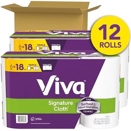 Viva Viva Signature Cloth Paper Towels, 12 Triple Rolls, 129 Sheets per Roll