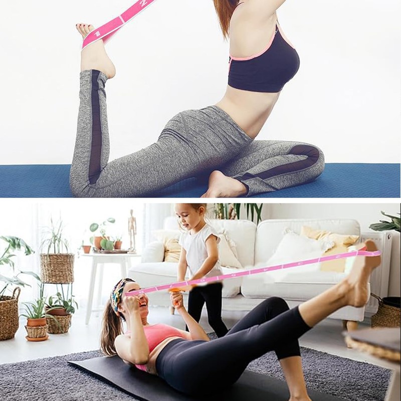 1 pcs Stretching Strap with Loops, Abeillo Elastic Yoga Straps