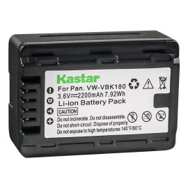 For Panasonic VW-VBK180 Battery & Charger for Panasonic SDR-S45 S50 S50A S50K S50N S70 S70K