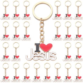 PHAETON - 20 llaveros con colgante de Jesús, llaveros para puerta religiosa, llaveros de Jesús, regalos religiosos para cristianos, regalos de oración de Pascua (dorado), Plateado (sliver), 3.14''