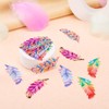 FASHEWELRY 16Pcs Stainless Steel Rainbow Feather Charms Filigree Wings Earring