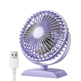 USB Desk Fan, Mini Fan but Powerful, Portable USB Fan with 3 Speeds, Quiet Table Personal Fan, 360°Rotate Coolness, Small Table Fan for Home,Office, Bedroom, Desktop,Travel, USB Powered, Purple