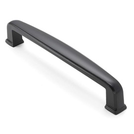 Cauldham 10 Pack Solid Kitchen Cabinet Handles (5" Hole Centers) - Drawer/Door Hardware - Style T765 - Matte Black
