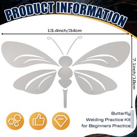 Otoolling 8 Pcs Welding Coupons, Butterfly Welding Practice Kit, DIY Beginner Project Gift for Master and Improve Skills, Suitable for Tig, Mig, Gas, Arc, Stick