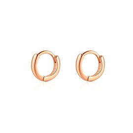 Lansora Mini Tiny Huggie Hoop Earrings Top Upper Ear Cartilage Forward Helix Cuff Plain Simple 925 Sterling Silver Rose Gold 9mm 8mm 7mm 6mm 5mm Hoop Earrings
