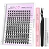VEYESBEAUTY Lash Clusters Kit Individual Eyelash Extensions Thin & Invisible