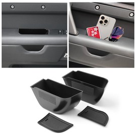 CDEFG 2PCS 2024 2025 Defender 130 110 90 Center Console Side Door Storage Box Handle Pocket Trash Container for 2020-2024 2025 Land Rover Defender 130 110 90 Accessory Front Row Driver Passenger Doors