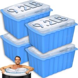 Large Ice Cube Molds, 4Pack 37LB Ice Block Molds Water Chiller for Cold Plunge, Ice Bath Chiller Silicone Ice Maker for Home, Reusable Ice Cube Trays for Cooler, Ice Bath Accessories