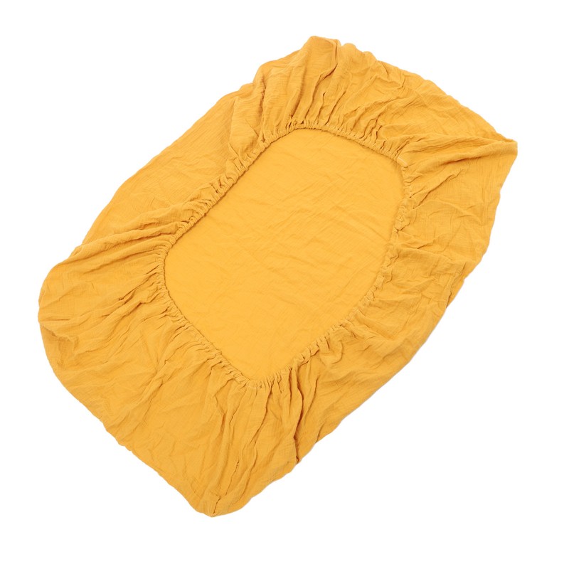 Fitted Crib Sheet Full Cotton Crinkle Fabric Soft Breathable Comfortable