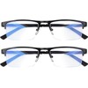 Xnourney Blaulichtblockierbrille, Leichtmetall, halber Rahmen, Computer Lesen/Spielen/TV/Telefon-Brillen, UV-Filter/Computer Blendung mit