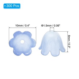 PATIKIL 0.3x0.4 Frosted Flower Beads, 300Pcs Acrylic Flower Bead Caps for Bracelets, Earrings, Necklaces, Jewelry Making and DIY Crafts, Dark Blue