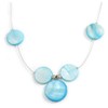 Avalaya Delicate Floating Light Blue Shell Bead Wire Necklace in