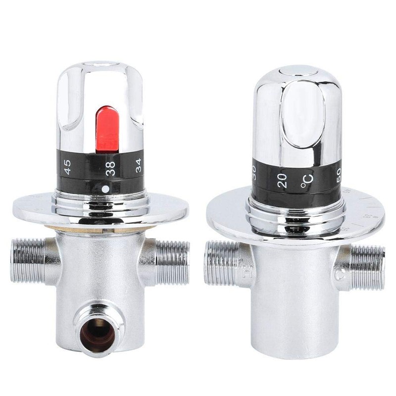 Brass Thermostatic Shower System Hot Cold Water Mixing Temperature Control