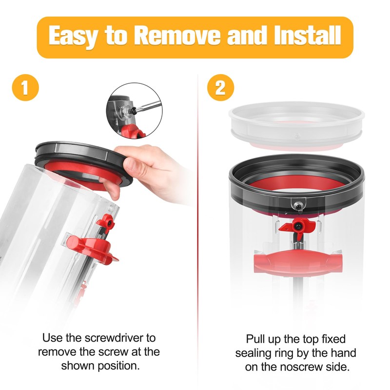 RUKHOOL V10 Dust Bin Top Fixed Sealing Ring for Dyson