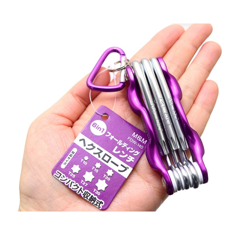 Takagi FDW-140 M&M Folding Wrench Hex Robe, Set of 6