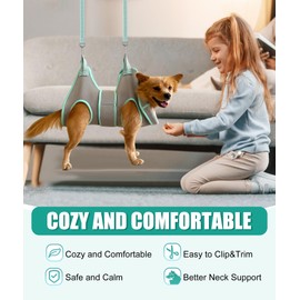 Kkiimatt Kkiimatt Dog Grooming Hammock Harness, Small Dog Groming Sling, Gray Dog Hanging Harness for Nail Trimming,Dog Nail Clipping Hanger Restraint Holder