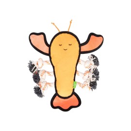 Only Natural Pet Sea Creatures Recycled Plush Dog Toys - Durable Double-Stitched Design with Internal Squeaker, 6 Rope Tug Arms & Plush Tail and Pincers - Squeaky Pet Toy | Lucy the Lobster, 11" x 12"