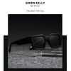SHEEN KELLY Retro Thick Rectangle Chunky Sunglasses Women Men Trendy