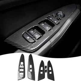 MUXEE Armrest Window Switch Panel Cover，for Kia Sportage 2023 2024 2025，Door Window Control Panel Cover Car Sport Interior Accessories - Carbon Fiber