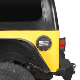 Hooke Road Wrangler TJ - Tapa de tapa de gasolina para llenado de combustible, compatible con Jeep Wrangler TJ 1997-2006 - Bandera de Estados Unidos