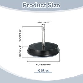 uxcell 8Pcs Nail on Furniture Sliders, 1"(25mm) Round Furniture Glides Sliders, Chair Furniture Glides Pads, Chair Leg Protector Pads Furniture Pads for Sofas, Cabinets, Light Blue