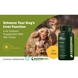 Rooted Owl Rooted Owl Liver Support for Dogs - Natural Liver Health Supplement - Milk Thistle for Dogs - Vegetarian Capsules - 60/ct