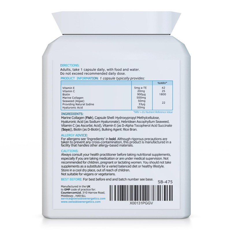 Marine Collagen & Hyaluronic Acid Complex - 60 Capsules -