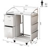 WODRAWER Printer Stand with Fabric Drawers, Lateral Office Filing Cabinets