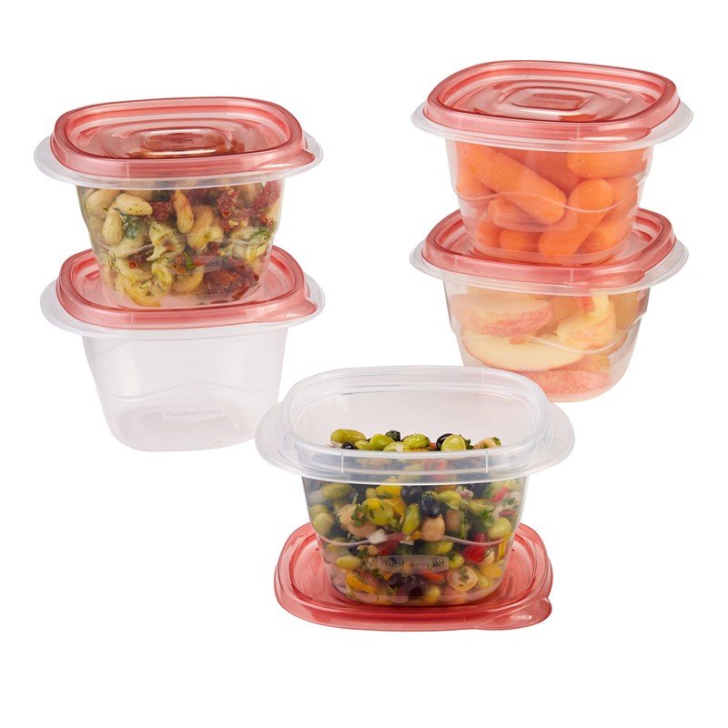 Rubbermaid TakeAlongs Mini Deep Square Food Storage Containers, 2.1 Cup,