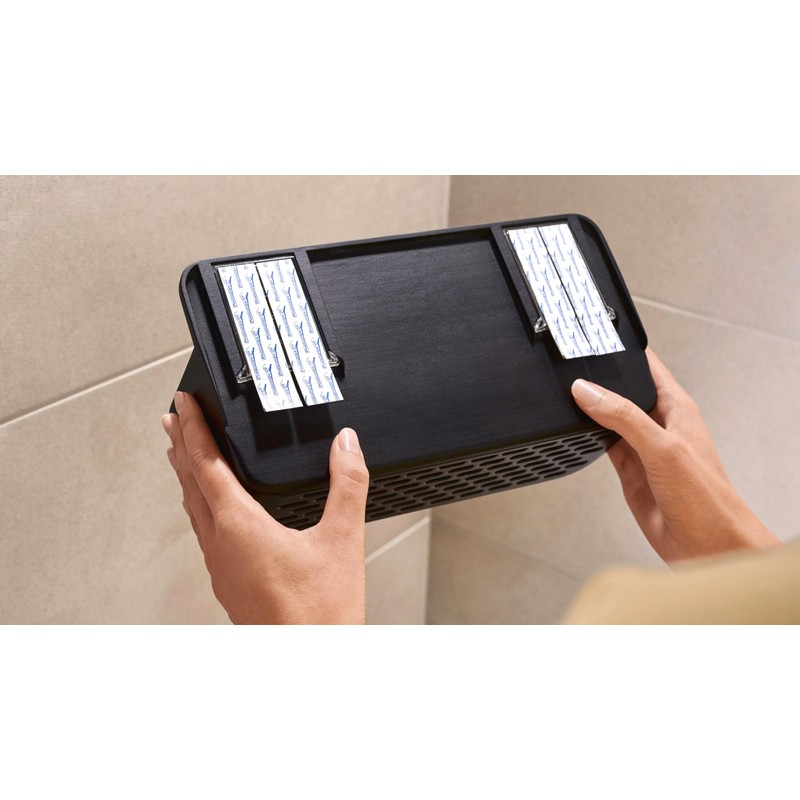tesa Lavaa Shower Basket S, Matte Black - Shower Shelf