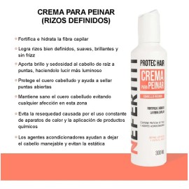 Crema Para Peinar Rizos Anti Frizz Protec Hair Nefertiti