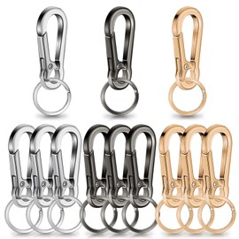 Alethron Carabiner Hook Small, Pack of 9 Carabiner Key Chains 3 Colours Metal Carabiner Hook Key Ring Small Carabiner Key Removable Key Ring Carabiner for Men Women
