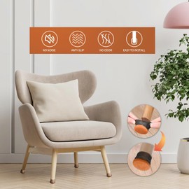 32 Pcs Chair Leg Floor Protectors, Felt Pads for Chair Legs Silicone Chair Leg Protectors Furniture Sliders for Wood Floors 32 Chair Caps for Legs Silicone Pads Light Black Small