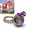 Metal Turbocharging Keychains LED Light Sound Colorful Zinc Alloy Turbine