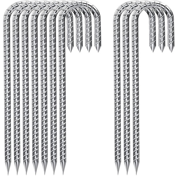 Fondlife Ground Anchor, 30 cm Ground Stakes, Galvanised Steel Ground