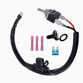 Universal Fuse Bypass Switch kit for ATM Mini-Fuse Towed Vehicles, with Heavy Duty Rocker Toggle Switch and Waterproof Boot Cap Cover (40cm/15.75")