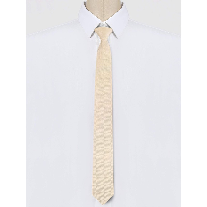 [Allegra K] Men's Necktie Low Tie Flat Stripe Adjustable Zipper