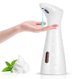 White Automatic Soap Dispenser, 200 ml, Electric Soap Dispenser, No Touch Soap Dispenser with Infrared Sensor, Automatic Soap Dispenser, IPX7 Waterproof for Sink, Kitchen, Bathroom, School, Hotel