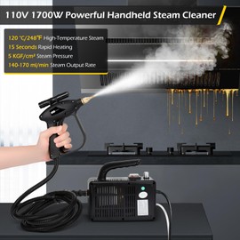 Dyna-Living Handheld Steamer for Cleaning 1700W Car Engine Steam Cleaner 248°F High Temperature Pressurized Steam Cleaner for Home, High Pressure Steam Cleaning Machine for Auto Detailing