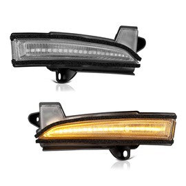 VIPMOTOZ Sequential Amber LED Side View Mirror Turn Signal Lights Compatible With 2013-2020 Ford Fusion Clear Lens Left Driver Right Passenger Side Pair Set