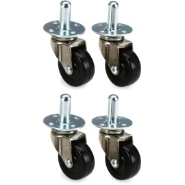 Ernie Ball 6102 Amp Caster (x4) Deluxe Pop-In Socket Set (2-pack) Bundle