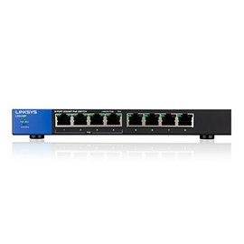 Linksys LGS108P: 8-Port Business Desktop Gigabit PoE+ Unmanaged Switch, Ethernet Plus, Local Wired Network Connection Speed up to 1,000 Mbps