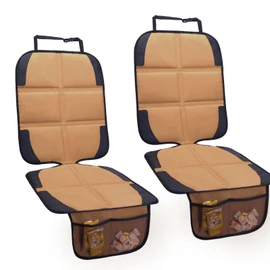 NEWFOM Car Seat Protector for Child Car Seat, 2 Pack Baby Car Seat Covers with Mesh Pockets & Non-Slip Backing 600D Durable Seat Protector (Brown, Standard)