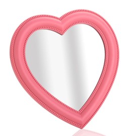 Utavu Makeup Mirror Heart Shape Wall Desktop Mirror Cosmetic Vanity Mirror for Women Ladies Friends Gift