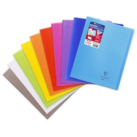 Clairefontaine Koverbook notebook DIN A4+, 24 x 32 cm, French ruling, 48 sheets, 90 g, pack of 1, assorted colours, 981401C