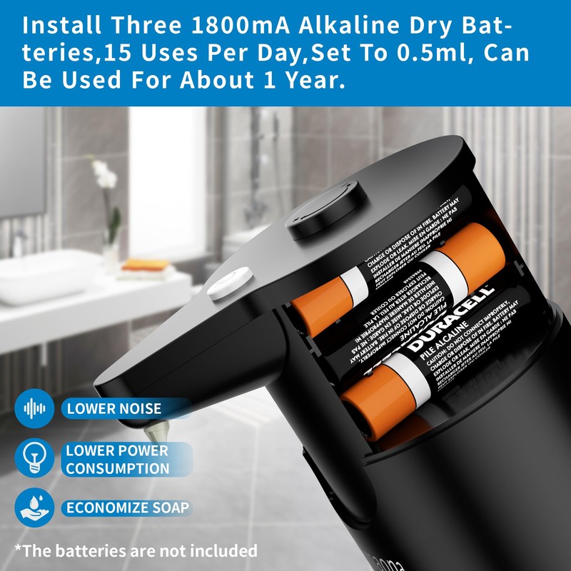 Automatic Electric Soap Dispenser for Kitchen, Black Soap Dispenser