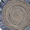 Homeroots 4' Blue And Beige Hand Woven Round Rug